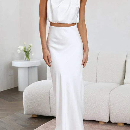 Elegante dames set met top en lange rok - Visconte