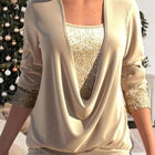 Comfortabele Damesblouse met Glitteraccenten - Visconte
