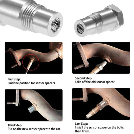 O2 Sensor Adapter Auto | CEL Fix M18x1.5 | Check Engine Light Eliminator | Past Op Diverse Uitlaatsystemen | Roestvrij Staal | Verbeterde Uitlaatprestaties | Vermindert Storingscodes | Compatibel Met Aftermarket Sportuitlaten