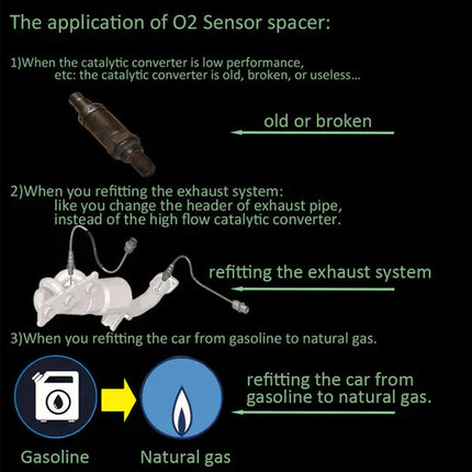 O2 Sensor Adapter Auto | CEL Fix M18x1.5 | Check Engine Light Eliminator | Past Op Diverse Uitlaatsystemen | Roestvrij Staal | Verbeterde Uitlaatprestaties | Vermindert Storingscodes | Compatibel Met Aftermarket Sportuitlaten