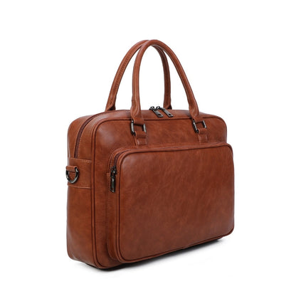 Ines Delaure Laptoptas 15.6 inch | Polyurethaan | Meerdere Vakken | Schouderband & Handvat | Zakelijke Tas voor Werk & School