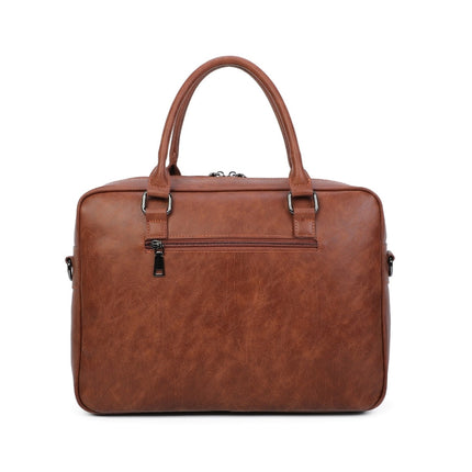 Ines Delaure Laptoptas 15.6 inch | Polyurethaan | Meerdere Vakken | Schouderband & Handvat | Zakelijke Tas voor Werk & School