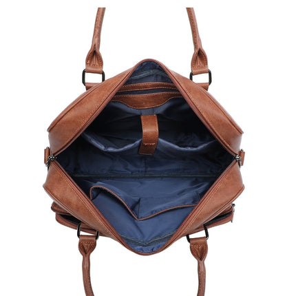 Ines Delaure Laptoptas 15.6 inch | Polyurethaan | Meerdere Vakken | Schouderband & Handvat | Zakelijke Tas voor Werk & School