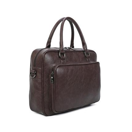Ines Delaure Laptoptas 15.6 inch | Polyurethaan | Meerdere Vakken | Schouderband & Handvat | Zakelijke Tas voor Werk & School