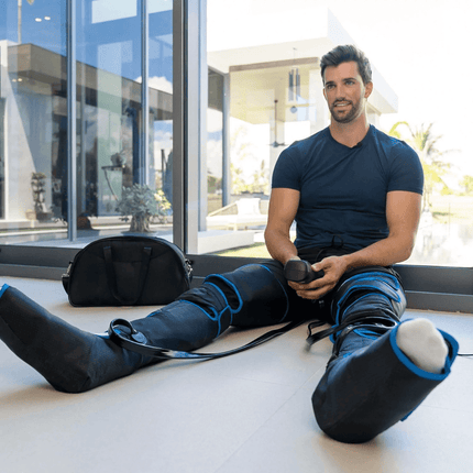 AirAid™ 360° Compressietherapie Luchtmassage Naar Draagbare Beenmassage | Instelbare Modi Ritsel Luchtdruk | Verlicht Pijn & Zwelling | Lichtgewicht Comfort Ontwerp Max. Omtrek 75,5 cm | Snelle Herstelfunctie | Inclusief Reistas