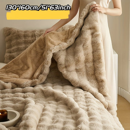 Zachte Luxe Dubbele Fleece Dekens | Comfortabel Warm Faux Rabbit Ontwerp | Perfect voor Slaapkamer Bank Auto | Alle Seizoenen