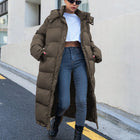Lange Winterjas Dames | Warme Gewatteerde Winter Pufferjas met Capuchon | Stijlvol Casual Off-White | Polyester Isolatie