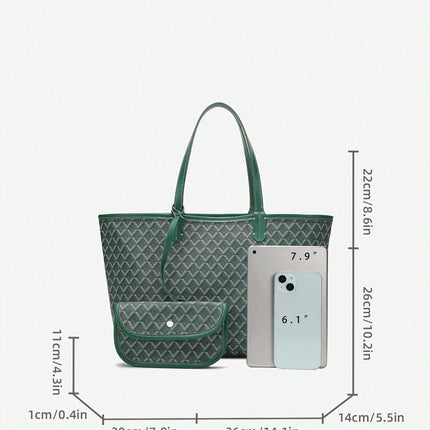 PVC Schoudertas Dames | Ruime Casual Tas Studenten | Lichtgewicht Handtas | Waterafstotend & Duurzaam | Stijlvolle Tote Bag