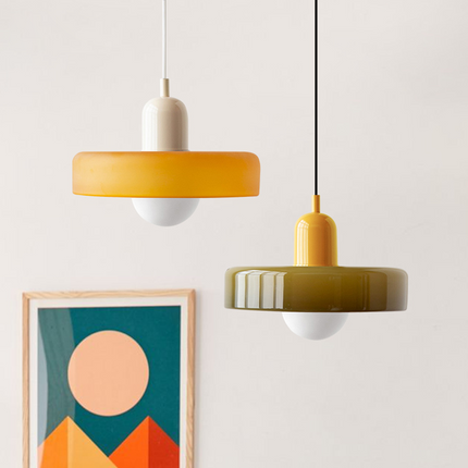 Bauhaus Design Hanglamp | Gekleurd Glas | Modern Interieur | Energiezuinig | Kies Jouw Ruimte | Eyecatcher Verlichting