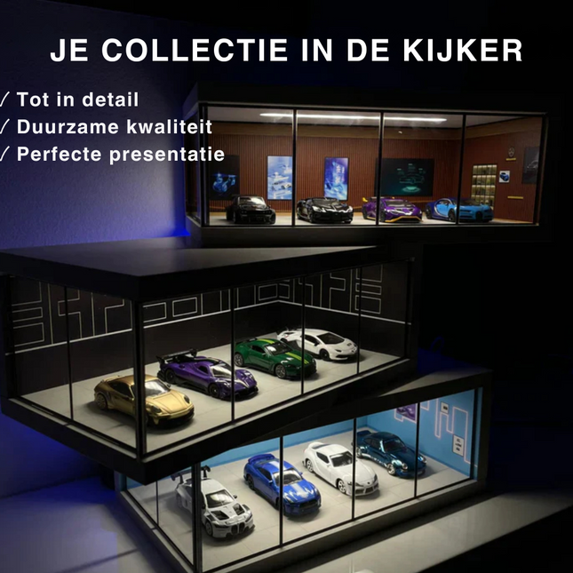Interactieve Garage | Luxe Display voor Speelgoedauto's | LED-Verlichting | Creatieve Opslagoplossing voor Miniaturen | Inclusief USB Kabel | Duurzaam en Kindvriendelijk | Perfect Cadeau voor Autoverzamelaars | GaragePro™