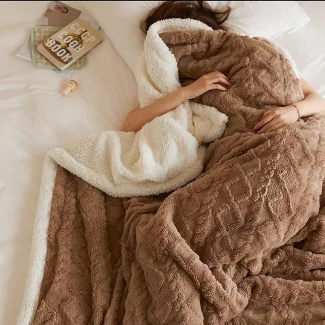 Luxe Lamswollen en Fleece Winterdeken | Hoogwaardige Warmte en Comfort | Tijdloze Stijl voor Woon- en Slaapkamer | Ademend en Isolerend voor Koude Nachten | Perfect voor Huiskamer of Slaapkamer | Lichtgewicht en Comfortabel voor Dagelijks Gebruik