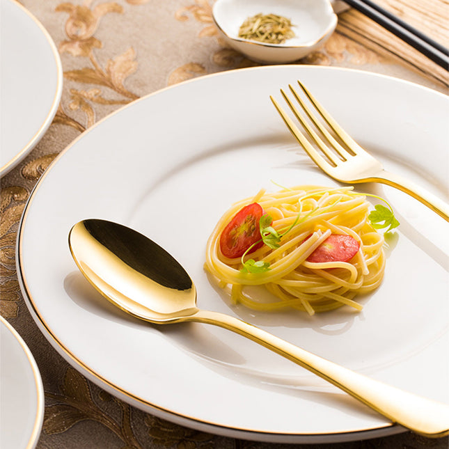 24-delige Bestekset RVS | Elegant Dinerset voor Maximaal 6 Personen | Luxe Tafelaanvulling | Vaatwasserbestendig | Zilver Goud Zwart
