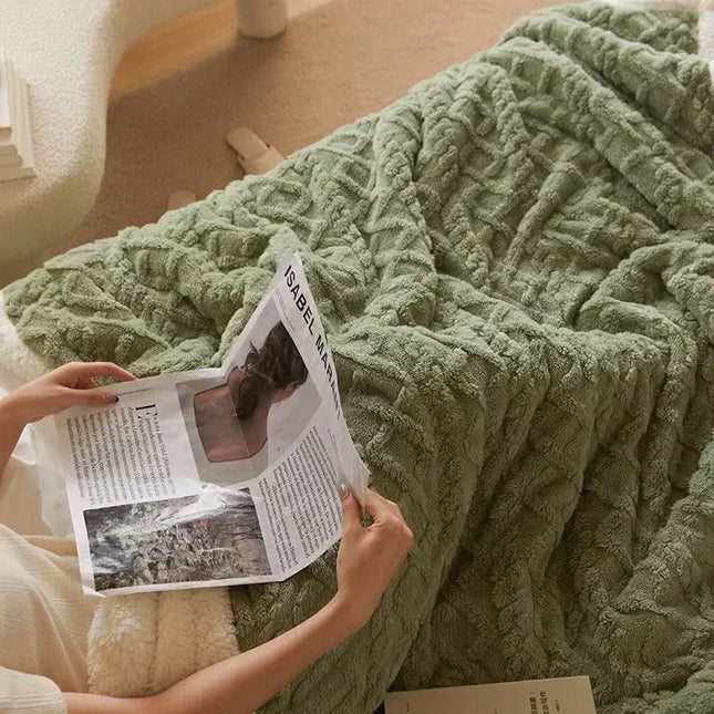 Luxe Lamswollen en Fleece Winterdeken | Hoogwaardige Warmte en Comfort | Tijdloze Stijl voor Woon- en Slaapkamer | Ademend en Isolerend voor Koude Nachten | Perfect voor Huiskamer of Slaapkamer | Lichtgewicht en Comfortabel voor Dagelijks Gebruik