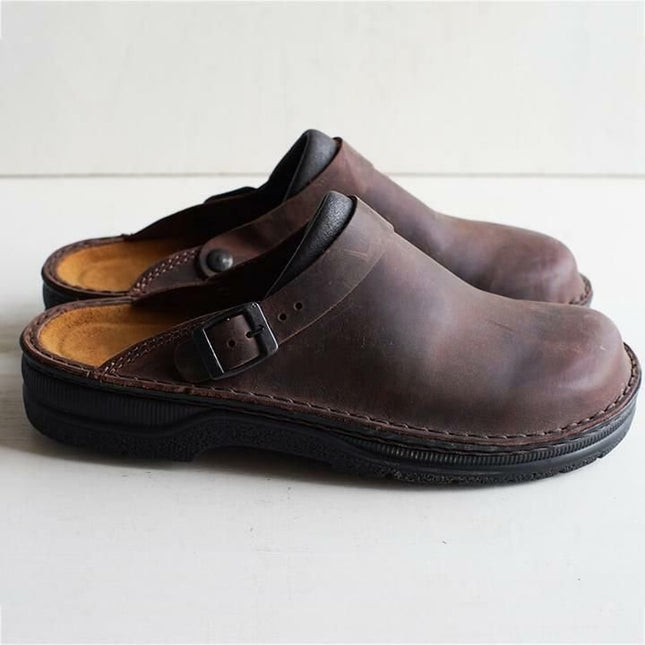 Comfortabele Herenpantoffels Leer Antislip Zool | Stijlvolle Orthopedische Huisschoenen | Duurzame Ondersteuning en Luxe | Geschikt voor Binnenshuis Gebruik | Ideaal voor Alle Seizoenen | Hoogwaardige Materialen
