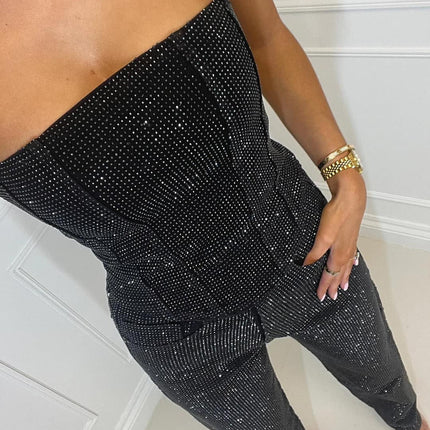 Cato | Strapless Luxe Jumpsuit Dames | Glanzende Stoffen | Elegante Aansluitende Pasvorm | Perfect Voor Gala Feest Diners | Stretch Comfort