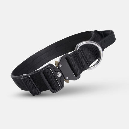 Tactische Nylon Hondenhalsband Met Handvat | Sterke Trainingshalsband Voor Krachtige Honden | Veiligheid & Duurzaamheid | Met Snelsluiting | Hondenaccessoires Voor Militair Gebruik | Geschikt Voor Grote Rassen
