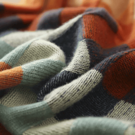 Dames Coltrui | Premium Mongools Kasjmier | Patchwork Design | Vrouwelijke Kasjmier Trui | Zacht & Warm | Lente Herfst Winter | Geavanceerd Breiwerk | Hoogwaardige Kleding | Stijlvolle Mêlange | Comfortabele Pasvorm