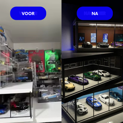 Interactieve Garage | Luxe Display voor Speelgoedauto's | LED-Verlichting | Creatieve Opslagoplossing voor Miniaturen | Inclusief USB Kabel | Duurzaam en Kindvriendelijk | Perfect Cadeau voor Autoverzamelaars | GaragePro™