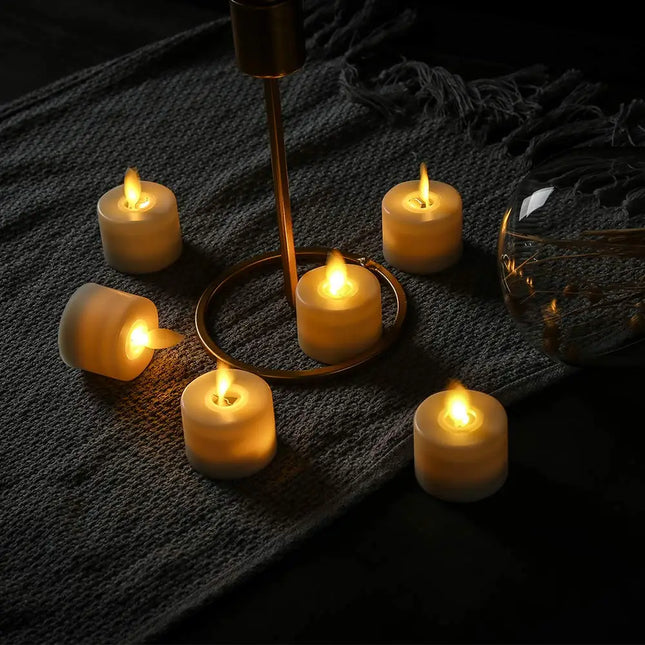 Authentieke Bewegende Lont | Realistisch Vlamloos LED Kaarsen Set | Afstandsbediening | Veilig | Sfeerverlichting | Kunststof | Ideaal Voor Kerst, Bruiloften & Kerkelijke Evenementen | 4.8x3.7cm