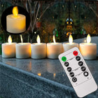 Authentieke Bewegende Lont | Realistisch Vlamloos LED Kaarsen Set | Afstandsbediening | Veilig | Sfeerverlichting | Kunststof | Ideaal Voor Kerst, Bruiloften & Kerkelijke Evenementen | 4.8x3.7cm