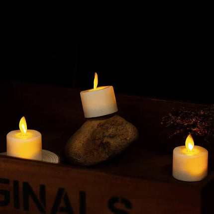 Authentieke Bewegende Lont | Realistisch Vlamloos LED Kaarsen Set | Afstandsbediening | Veilig | Sfeerverlichting | Kunststof | Ideaal Voor Kerst, Bruiloften & Kerkelijke Evenementen | 4.8x3.7cm
