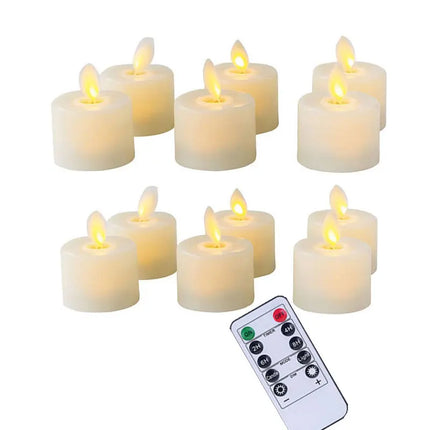 Authentieke Bewegende Lont | Realistisch Vlamloos LED Kaarsen Set | Afstandsbediening | Veilig | Sfeerverlichting | Kunststof | Ideaal Voor Kerst, Bruiloften & Kerkelijke Evenementen | 4.8x3.7cm