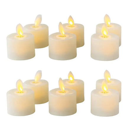 Authentieke Bewegende Lont | Realistisch Vlamloos LED Kaarsen Set | Afstandsbediening | Veilig | Sfeerverlichting | Kunststof | Ideaal Voor Kerst, Bruiloften & Kerkelijke Evenementen | 4.8x3.7cm