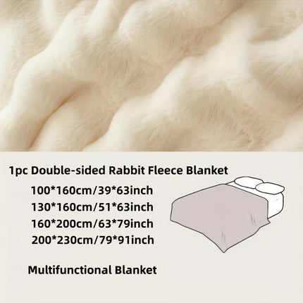 Zachte Luxe Dubbele Fleece Dekens | Comfortabel Warm Faux Rabbit Ontwerp | Perfect voor Slaapkamer Bank Auto | Alle Seizoenen