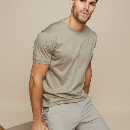 Luxe Heren Satijn Glans T-shirt | Merceriserend Katoen | Getailleerde Pasvorm | Comfortabele Stijl | Perfecte Pasvorm | Ademende Stof | Ideaal voor Gelegenheden | Stijlvolle Uitstraling | Verzorgde Look