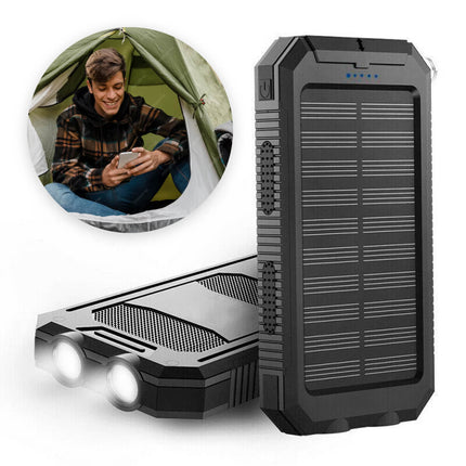 Waterdichte Zonne-oplader Powerbank 500.000mAh | Duurzaam & Compact | Dubbele USB | Zaklamp Functie | Waterbestendig IP44 | Zonne-energiebesturing | Smartphone Accu Oplader | Veilig & Betrouwbaar