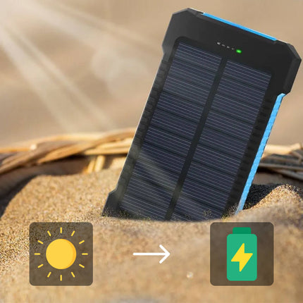 Waterdichte Zonne-oplader Powerbank 500.000mAh | Duurzaam & Compact | Dubbele USB | Zaklamp Functie | Waterbestendig IP44 | Zonne-energiebesturing | Smartphone Accu Oplader | Veilig & Betrouwbaar