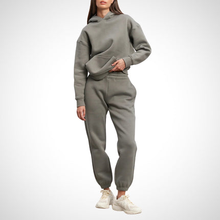 Urban Jogger Set Dames | Hoodie en Broek | Zachte Ademende Katoen Mix | Comfort Fit | Met Capuchon en Kangoeroezak | Trendy Kleurkeuze