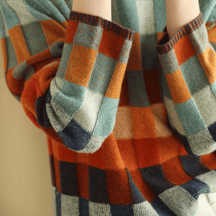 Dames Coltrui | Premium Mongools Kasjmier | Patchwork Design | Vrouwelijke Kasjmier Trui | Zacht & Warm | Lente Herfst Winter | Geavanceerd Breiwerk | Hoogwaardige Kleding | Stijlvolle Mêlange | Comfortabele Pasvorm