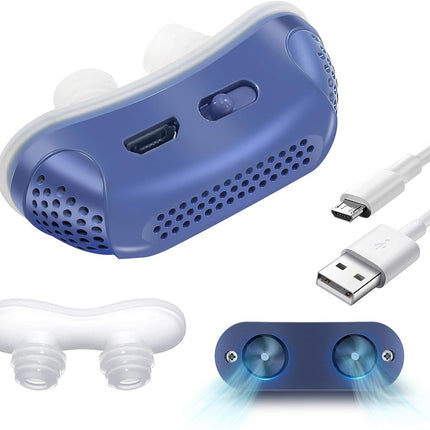 Micro CPAP apparaat anti-snurken | Compact & draagbaar | Slaapapneu hulp voor op reis | Medische siliconen neusplug | Fluisterstil | Verbeterde slaapkwaliteit | Oplaadbaar | Lichtgewicht ontwerp | Geschikt voor lichte snurkers | Universeel gebruik