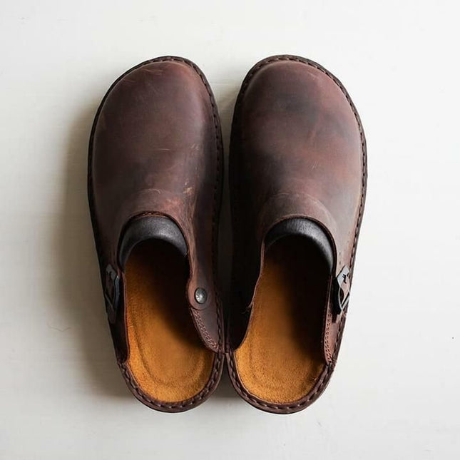 Comfortabele Herenpantoffels Leer Antislip Zool | Stijlvolle Orthopedische Huisschoenen | Duurzame Ondersteuning en Luxe | Geschikt voor Binnenshuis Gebruik | Ideaal voor Alle Seizoenen | Hoogwaardige Materialen