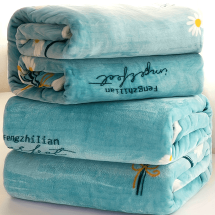 Flanellen Pluche Deken | Zachte Warmte voor Alle Seizoenen | 100% Polyester Flanel | Stijlvol Bloemenmotief | Slaapkamer Elegantie | Comfortabel en Lichtgewicht | Geschikt voor Winter en Zomer | Blauw | Gebreid | 160-180g