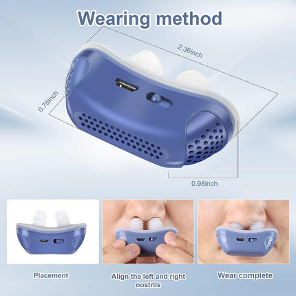 Micro CPAP apparaat anti-snurken | Compact & draagbaar | Slaapapneu hulp voor op reis | Medische siliconen neusplug | Fluisterstil | Verbeterde slaapkwaliteit | Oplaadbaar | Lichtgewicht ontwerp | Geschikt voor lichte snurkers | Universeel gebruik