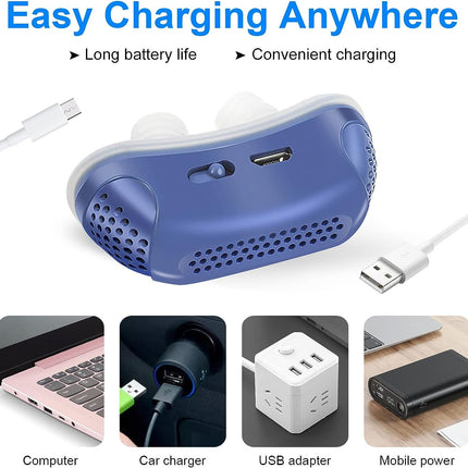 Micro CPAP apparaat anti-snurken | Compact & draagbaar | Slaapapneu hulp voor op reis | Medische siliconen neusplug | Fluisterstil | Verbeterde slaapkwaliteit | Oplaadbaar | Lichtgewicht ontwerp | Geschikt voor lichte snurkers | Universeel gebruik