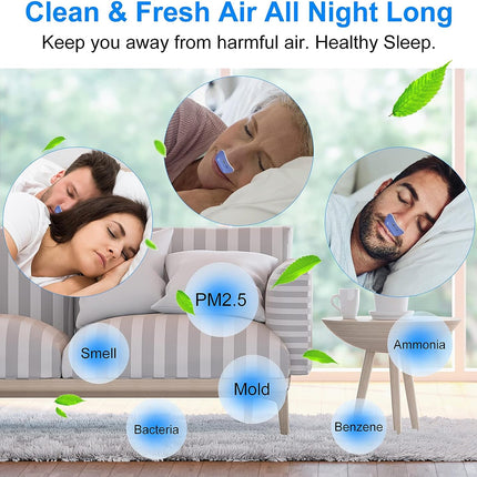 Micro CPAP apparaat anti-snurken | Compact & draagbaar | Slaapapneu hulp voor op reis | Medische siliconen neusplug | Fluisterstil | Verbeterde slaapkwaliteit | Oplaadbaar | Lichtgewicht ontwerp | Geschikt voor lichte snurkers | Universeel gebruik