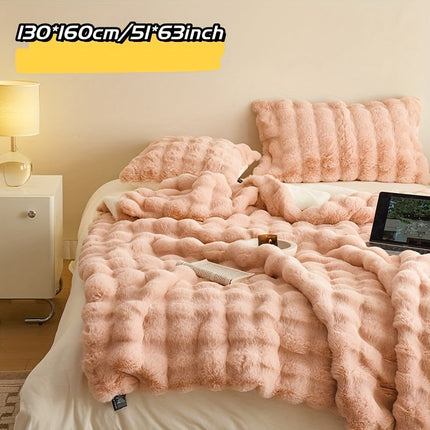 Zachte Luxe Dubbele Fleece Dekens | Comfortabel Warm Faux Rabbit Ontwerp | Perfect voor Slaapkamer Bank Auto | Alle Seizoenen