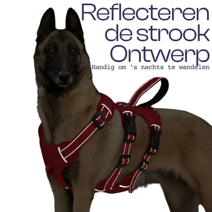 Hondentuig Gewatteerd met Reflecterende Elementen | Veilig Pitbull Harnas met Gemakkelijke Gesp | Comfortabel Halsterontwerp | Meerdere Kleuren en Maten | Optimale Zichtbaarheid | Veiligheid en Comfort voor Honden