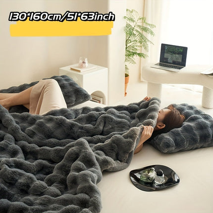 Zachte Luxe Dubbele Fleece Dekens | Comfortabel Warm Faux Rabbit Ontwerp | Perfect voor Slaapkamer Bank Auto | Alle Seizoenen
