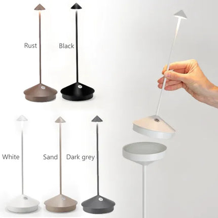 ZenLume LED Lamp | Draadloze Waterdichte Tafellamp | Dimfunctie & Touchbediening | Minimalistisch Design voor Binnen & Buiten | Sfeerverlichting met Lange Batterijduur | Elegante Verlichting voor Elke Ruimte
