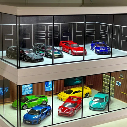 Interactieve Garage | Luxe Display voor Speelgoedauto's | LED-Verlichting | Creatieve Opslagoplossing voor Miniaturen | Inclusief USB Kabel | Duurzaam en Kindvriendelijk | Perfect Cadeau voor Autoverzamelaars | GaragePro™