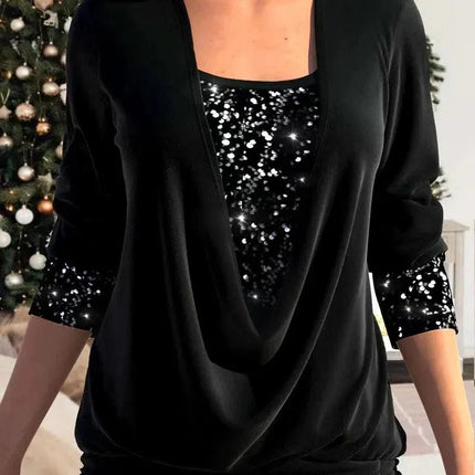 Comfortabele Damesblouse met Glitteraccenten - Visconte