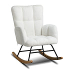 COMHOMA Schommelstoel armleuningen relax fauteuil teddy pluche oorfauteuil draaggewicht tot 150 kg ligstoel | COMHOMA Wiegstoel Pluche Teddy Fauteuil | Moderne Schommelstoel | Ergonomisch Design | Voor Woonkamer & Slaapkamer