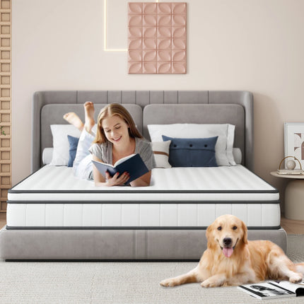 90x190x25cm Pocket Spring Mattress, Ultra-quiet Mattress with Breathable 3D Fabric and High-density Wave Foam, Medium Hard | 90x190x25 cm Matras | Ultra stil | Ademend 3D stof | Hoge dichtheid golfschuim | Medium stevigheid