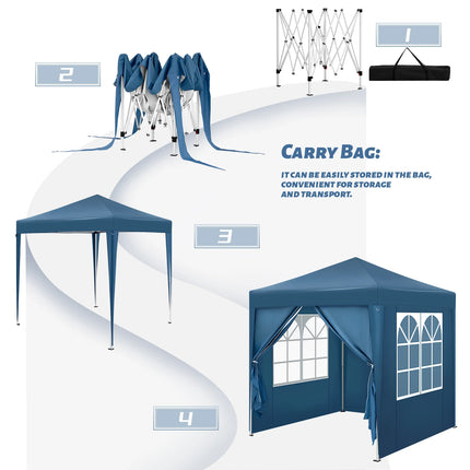 WOLTU Opvouwbare Tuinpaviljoen Pergola 2x2m met 4 Zijwanden Verstelbare Hoogte UV-Bescherming Waterdicht met Draagtas | WOLTU Partytent 2x2m Grijs Waterdicht UV-bescherming Tuinpaviljoen Opvouwbaar Met Hierbij 4 Zijwanden & Draagzak