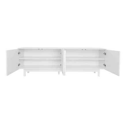 Moderne Luxe TV Kast 175 x 38 x 56 cm, verstelbare inlegplaten, TV Opbergkast, Wit | Comanlai TV Meubel 175x38x56 cm Hout Wit Verstelbare Planken Handgreeploze Deuren Moderne Stijl