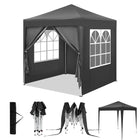WOLTU Opvouwbare Tuinpaviljoen Pergola 2x2m met 4 Zijwanden Verstelbare Hoogte UV-Bescherming Waterdicht met Draagtas | WOLTU Partytent 2x2m Grijs Waterdicht UV-bescherming Tuinpaviljoen Opvouwbaar Met Hierbij 4 Zijwanden & Draagzak